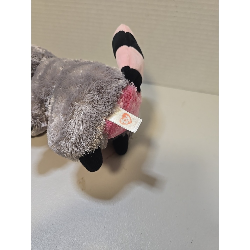 9" TY Beanie Boos Rocco Raccoon Plush Glitter Eyes With Tag Stuffed Animal 201